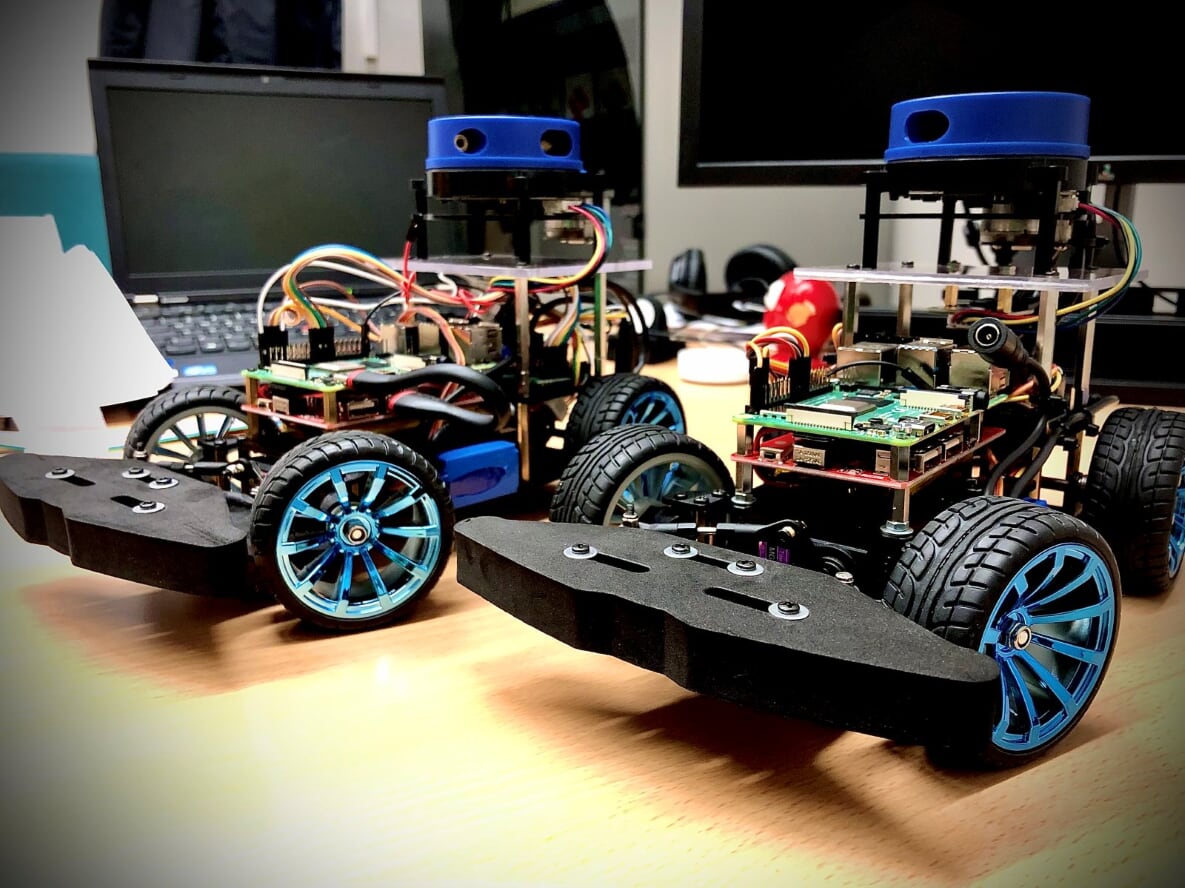 The little RC car we used for final practical exam